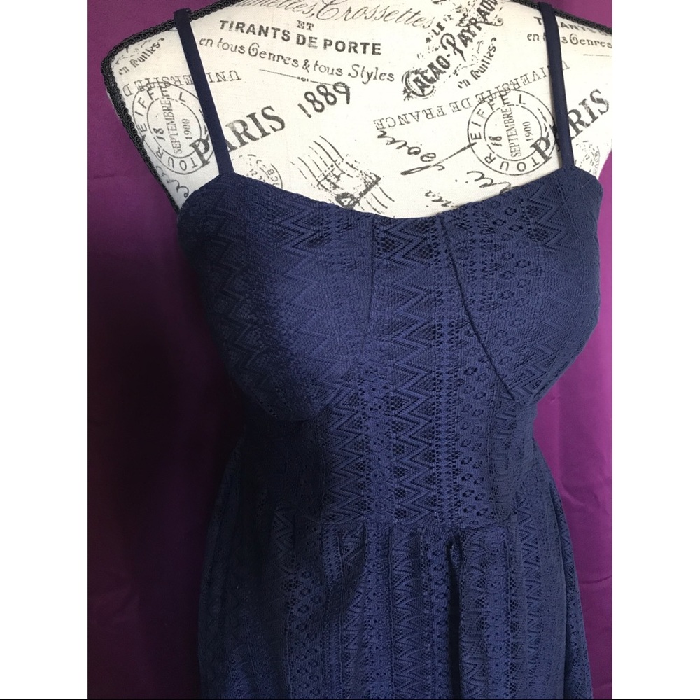 Navy Crochet Dress